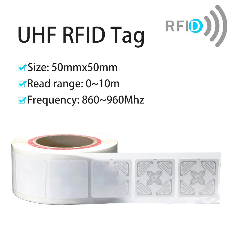 10 шт. UHF RFID-метка ISO18000-6C 860-960 МГц RFID самоклеящиеся наклейки-метки для библиотеки, супермаркета, документов, управления складом