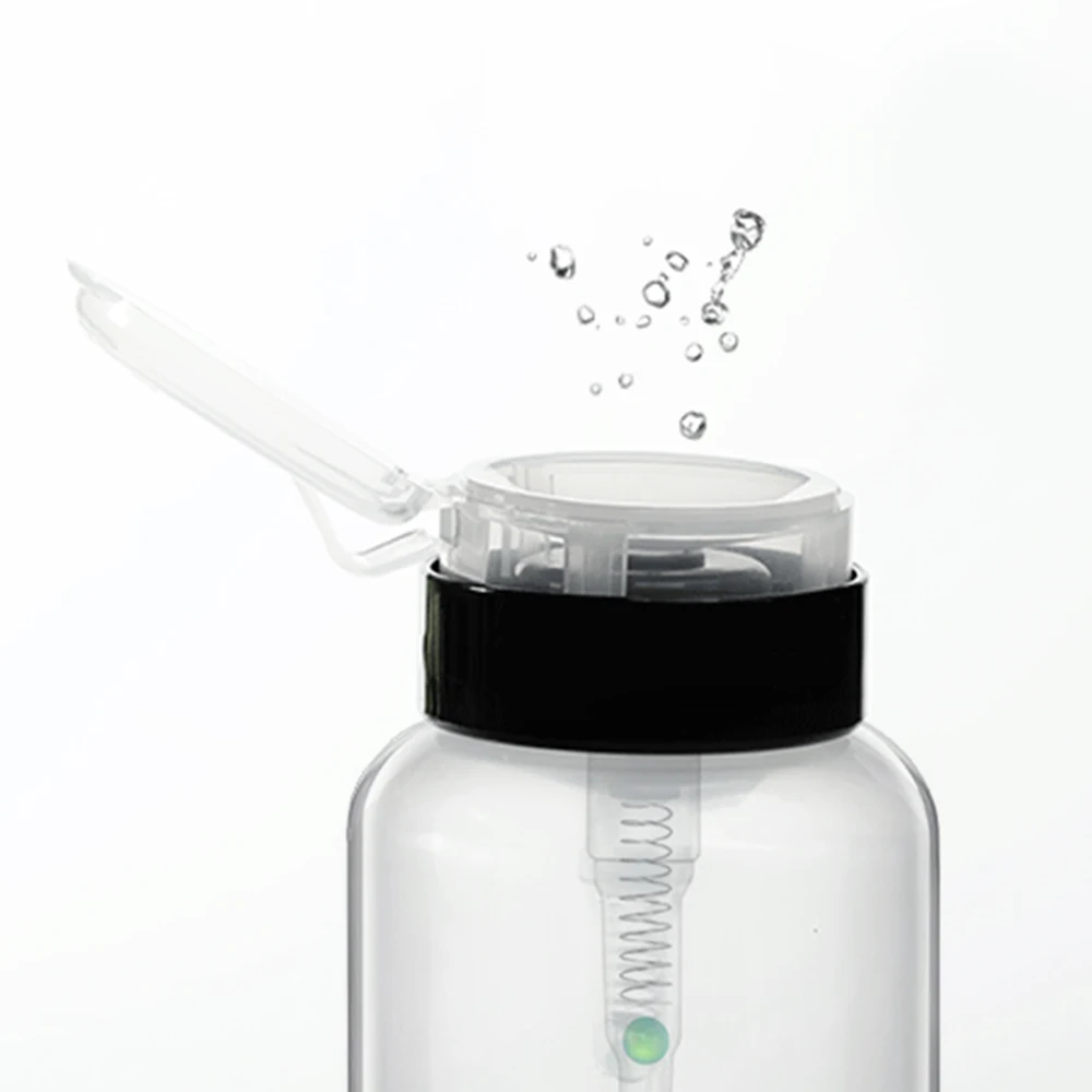 200ML 빈 펌프 액체 알코올 프레스 매니큐어 리무버 클리너 병 네일 리필 용 병 디스펜서 매니큐어 용기