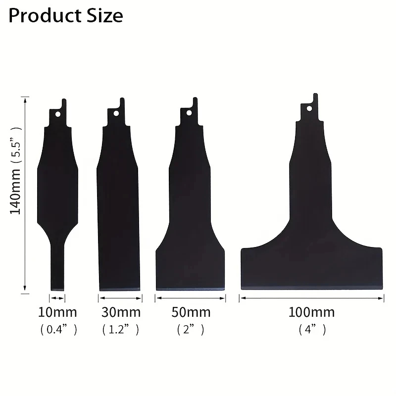 4PCS Heavy Duty Reciprocating Saw Blade Set for Steel Tile Putty Removal Wall Ground Scraping