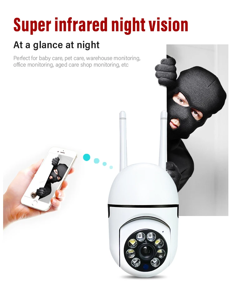 360 ° Cámara de seguridad giratoria panorámica: conexión WiFi inalámbrica, visión nocturna HD, detección humana inteligente, audio bidireccional, control por aplicación