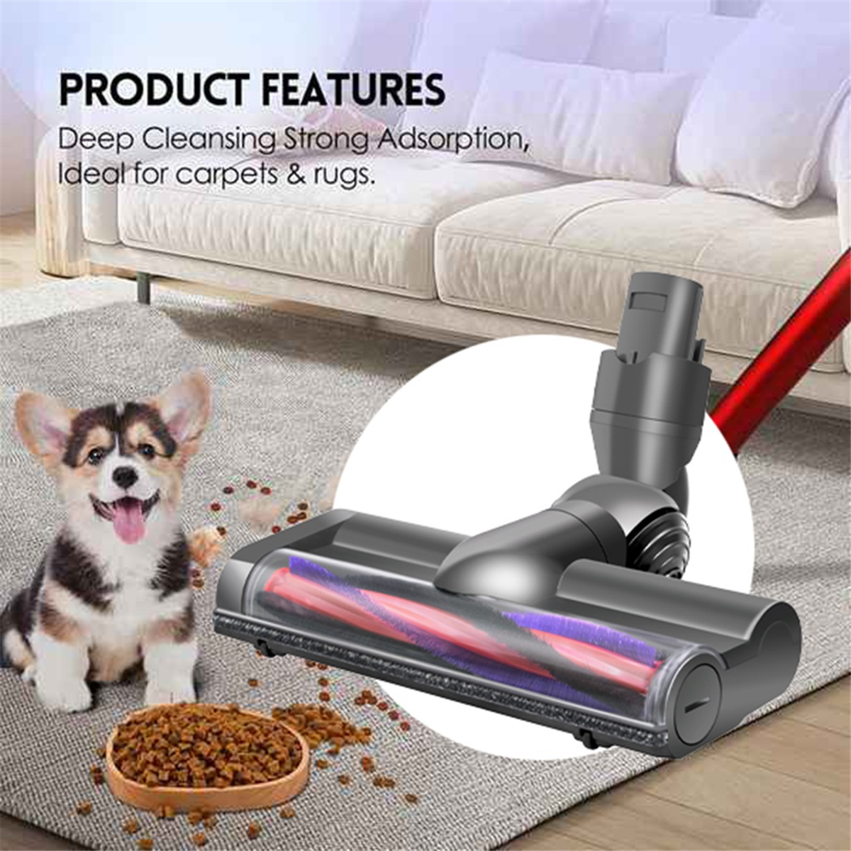 Turbine Brush for Dyson V6 DC58 DC59 DC62 DC72 Motor Brush High Torque Vacuum Cleaner Direct Drive Electric Head