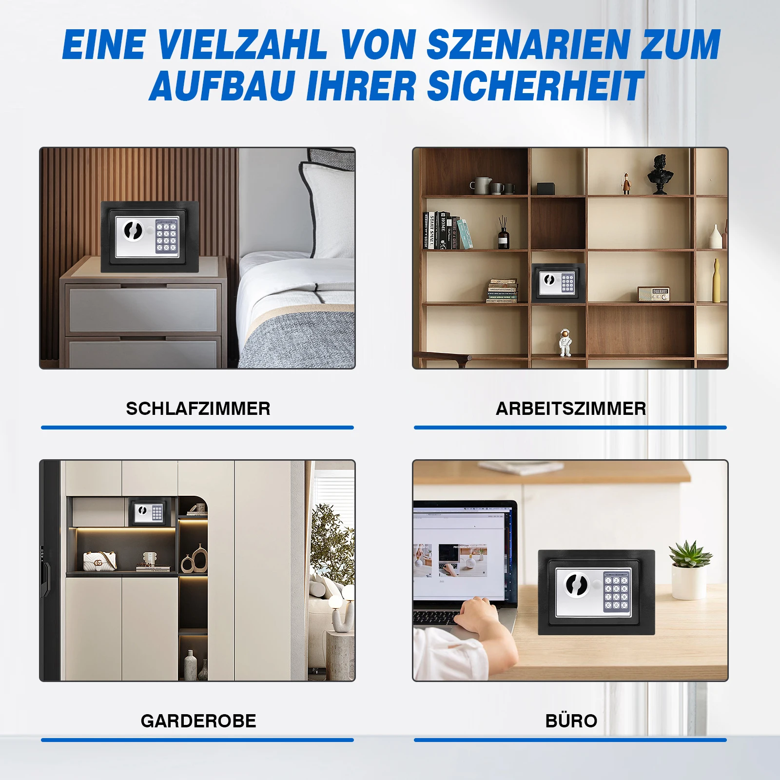 Schwarzer digital Safe Wertsachen Documentensicherheit Safe Elektronische Keyboard with Backup-Key Wall Mount Boden