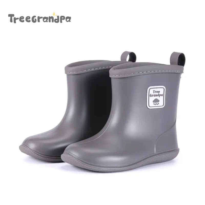 Crianças botas de chuva meninas meninos botas de chuva antiderrapante crianças sapatos de chuva do bebê pvc impermeável meados de bezerro sapatos de água de borracha macia