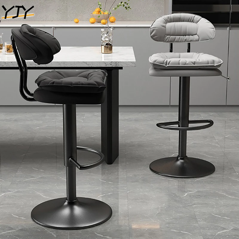 Bar Chair Modern Simple High Chair Rotating Front Desk Cash Register Lift Home Dining Chair Backrest High Stool JBJJ-13