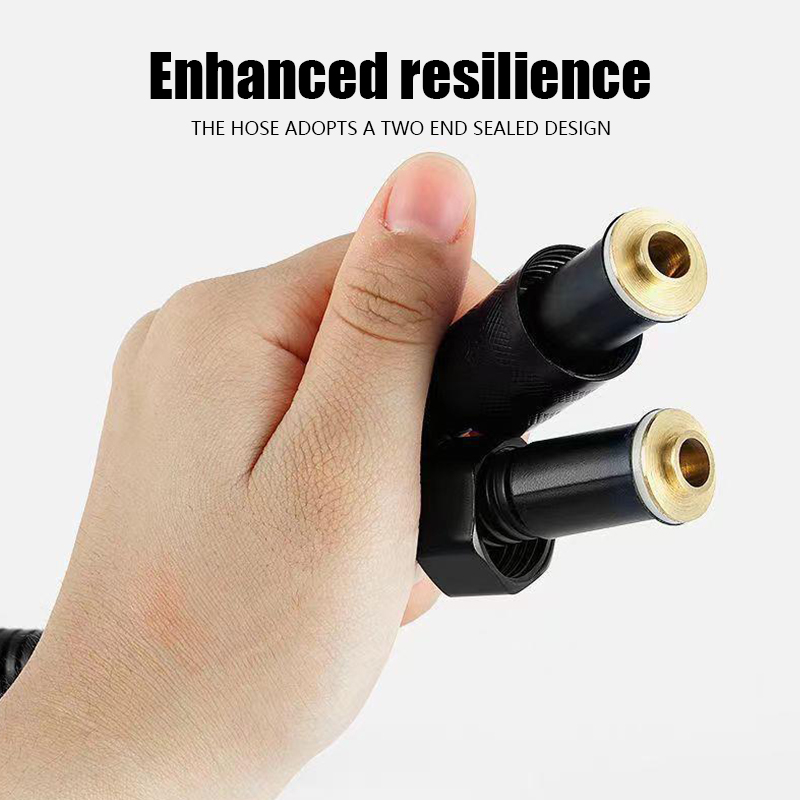 Black stainless steel shower hose, bathroom shower accessories, electroplated hose