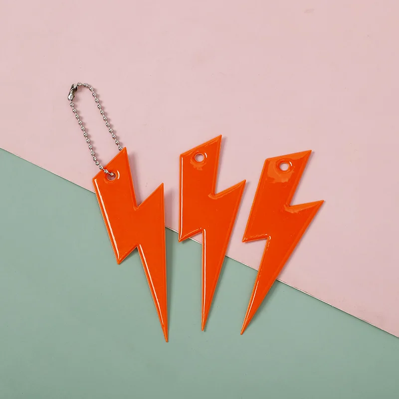 Lightning สะท้อนแสงพวงกุญแจสูงจี้สายกระเป๋าลายเครื่องประดับผู้ใหญ่เด็กความปลอดภัยสะท้อนแสงอุปกรณ์เสริม