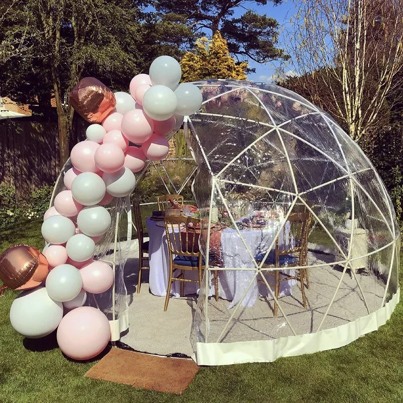 Garden Dome Igloo 9.5 Ft x 5.8 Ft Upgraded Greenhouse Dome Tents Clear Transparent Dome Tent With TPU Cover And Polyester Mesh