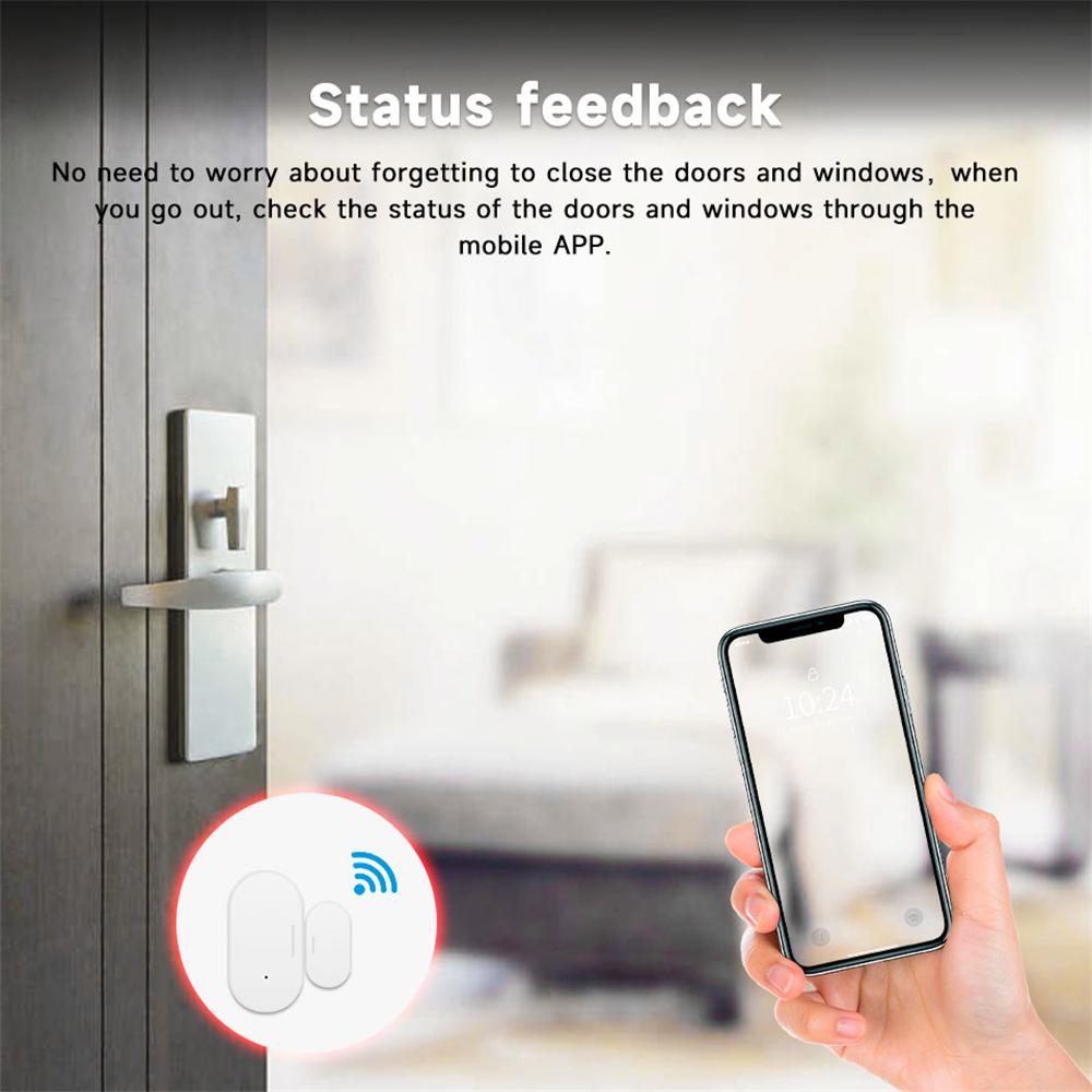 Tuya Zigbee-Sensor inteligente para puertas y ventanas, Detector de apertura/cierre, protección de seguridad, Control por aplicación Smart Life a través de Alexa y Google, 3,0