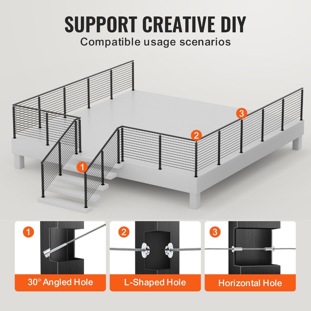 Balustrades Post, 42" X 1" X 2" Steel 30° Angled Hole Stair Railing Post,12 Pre-Drilled Holes with Horizontal and Curved Bracket