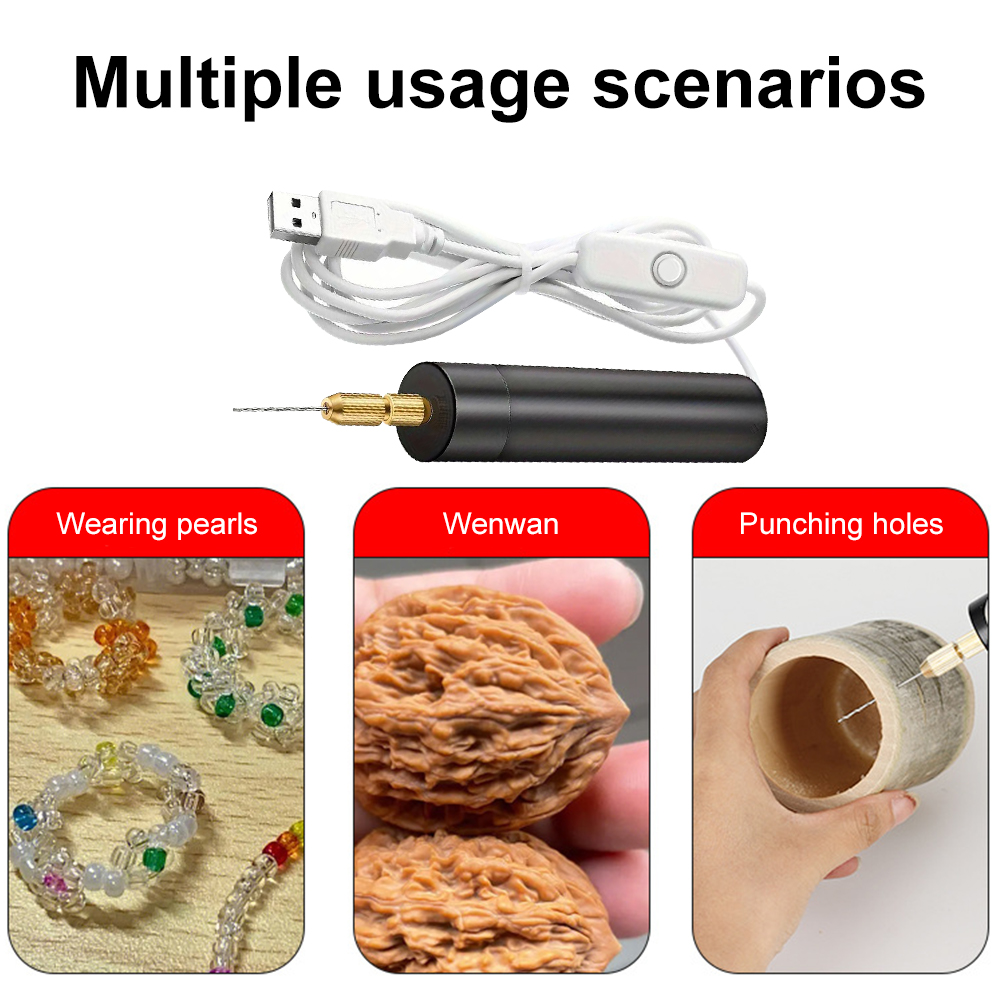 Handheld Mini Electric Drill DIY Electric USB Electric Drill Tools For Epoxy Resin Jewelry Making Wood Craft Engraving Pen Tool