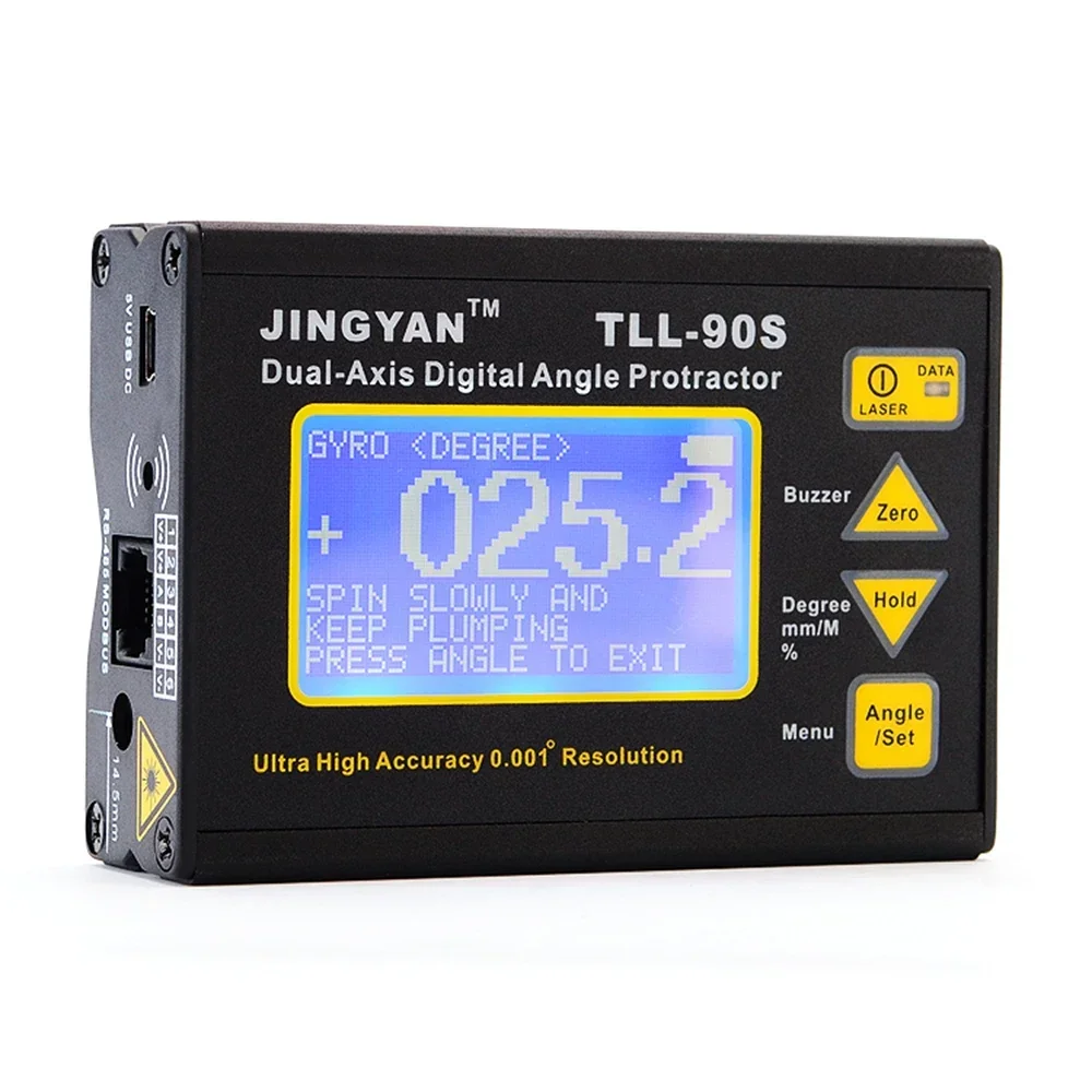 Medidor de ângulo de super alta precisão TLL-90S 0.005 inclinômetro de nível laser digital profissional de eixo duplo com display LCD