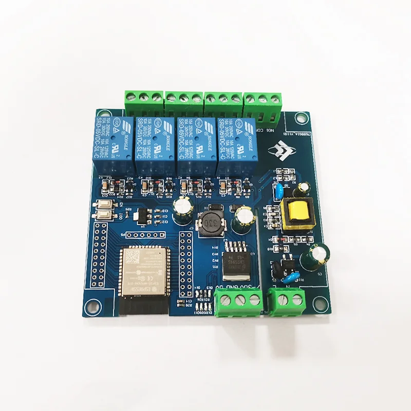 บอร์ดพัฒนา ESP32-WROOM โมดูลรีเลย์4ทาง ESP32แหล่งจ่ายไฟ ac/dc ผ่าน WiFi บลูทูธ BLE