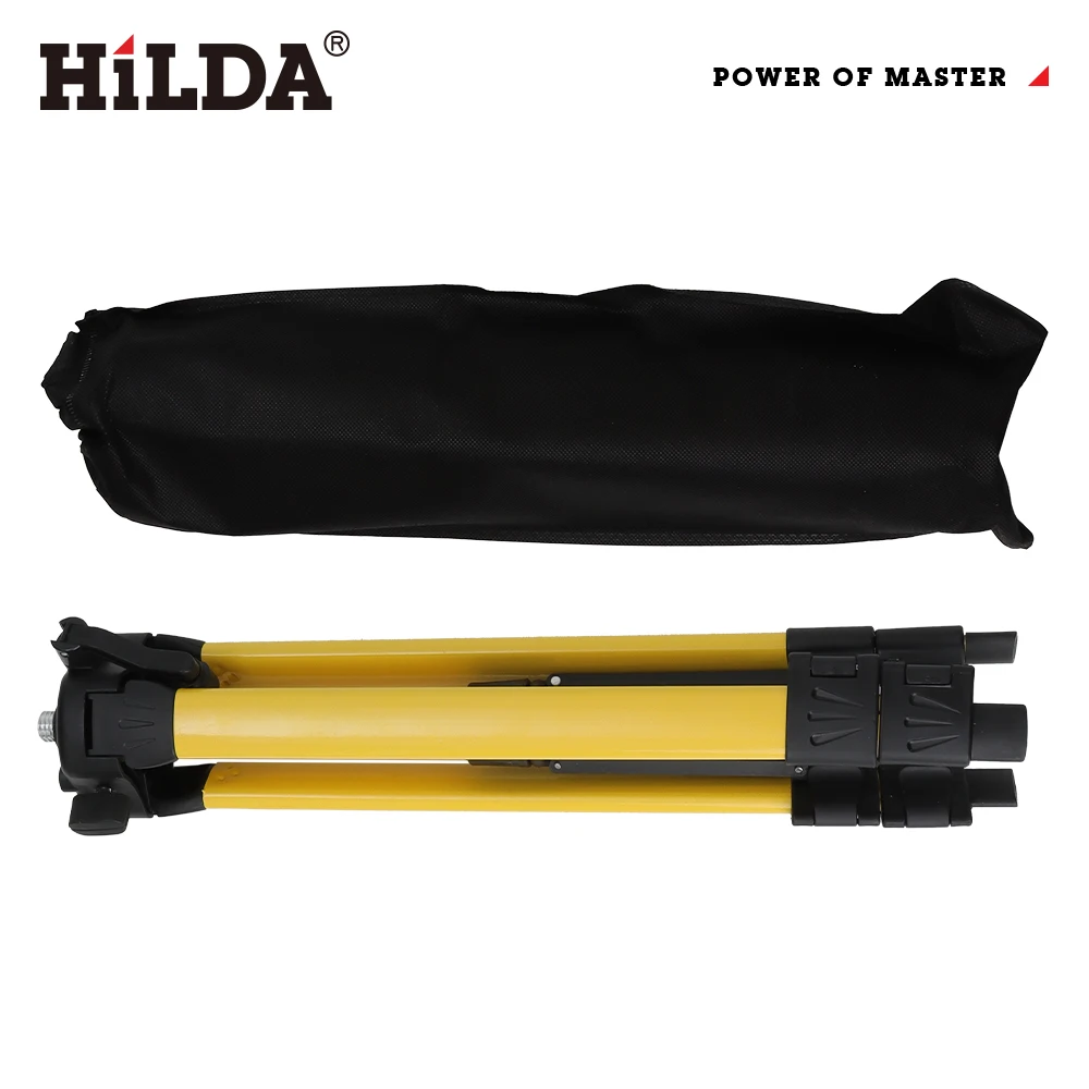 HILDA 1.2M 5/8 Inch Adjustable Height Thick Ferroalloy Tripod Laser Level Stand Base for Self Leveling