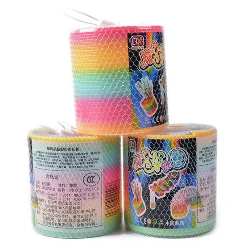 Rainbow Magic Spring Party ของเล่นยืดพลาสติกฤดูใบไม้ผลิวงกลมเด็กผู้ใหญ่ความเครียดบรรเทา Creative Magic ของเล่นวันเกิดของเล่น