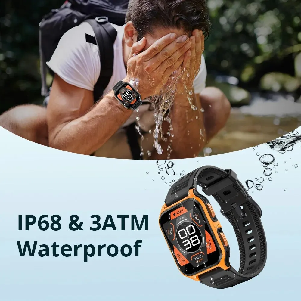 Colmi P73 1.9 "นาฬิกาสมาร์ทวอชสำหรับผู้ชาย, นาฬิกาออกกำลังกายกลางแจ้งทหารโทรผ่านบลูทูธสำหรับ Xiaomi Android iOS IP68กันน้ำ