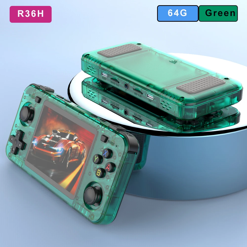 15000+ gotowych gier! Konsola Retro Handheld 3.5" IPS RK3326, 3000mAh Długa Gier Oryginalny ARKOS Blue R36H 64GB 128GB