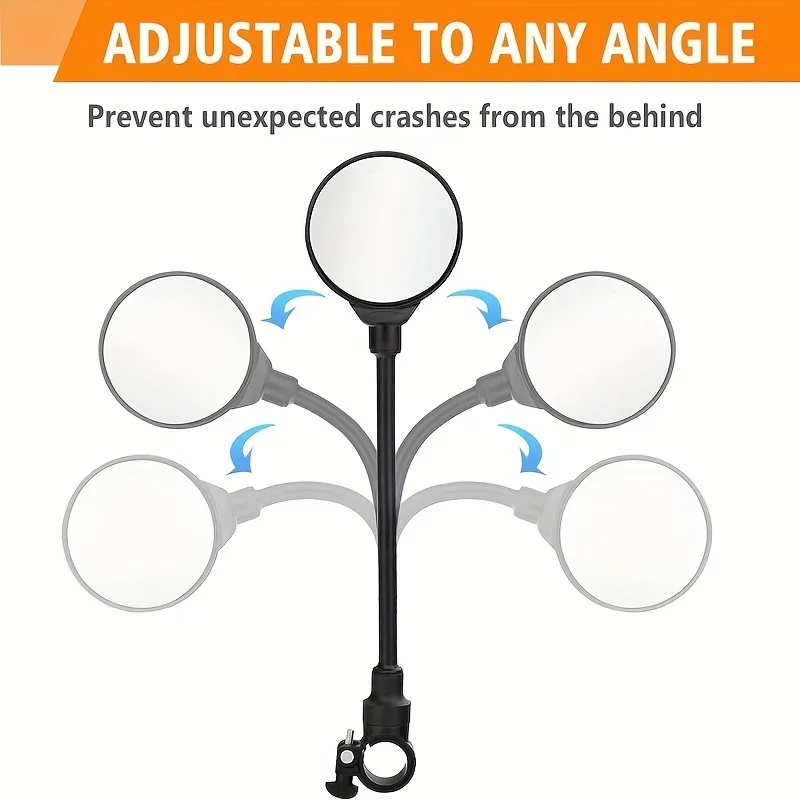 1 Uds espejo retrovisor para manillar de bicicleta espejo retrovisor giratorio y ajustable gran angular espejo convexo a prueba de golpes Universal