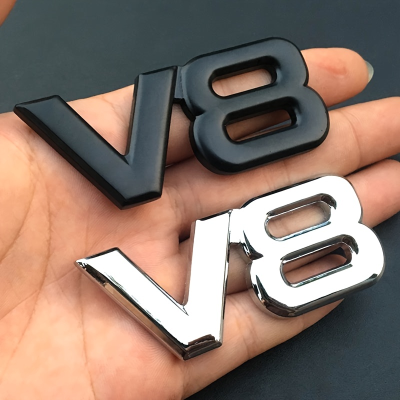 V8 emblema adesivo de metal para pára-choque para emblema de corrida v8 auto para carro motocicleta caminhão suv