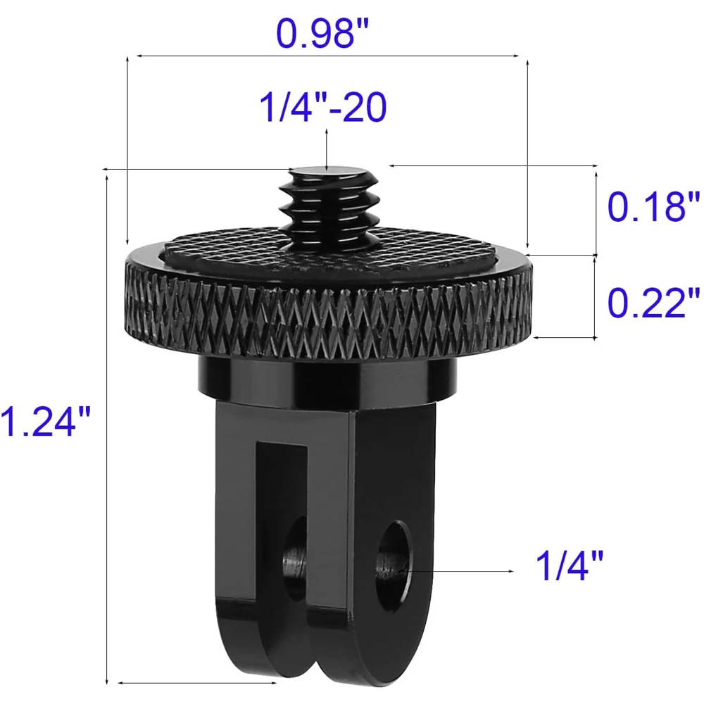 Adaptador de aleación de aluminio, montaje de conversión 1/4 para GoPro Hero 13 12 11 10 9 Insta360 SJCAM AKASO DJI Osmo, accesorios para Cámara de Acción