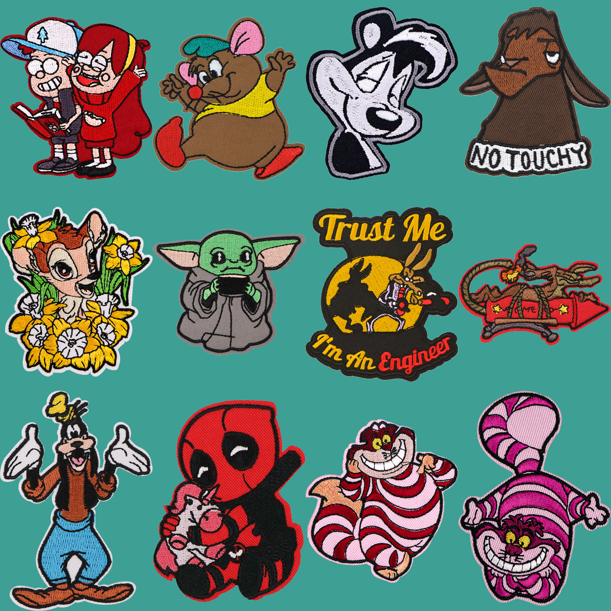 Популярные вышитые нашивки с персонажами для одежды, значок с изображением мыши «сделай сам», клейкие нашивки с рисунком скунса, наклейки на одежду, аппликации