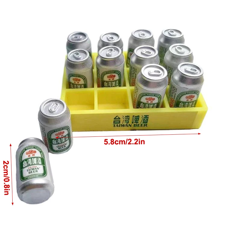 บ้านตุ๊กตาเบียร์จิ๋ว1ชุด1:6ขนาดเล็ก botol minuman พร้อมกล่องอุปกรณ์ตกแต่งห้องครัวของเล่นบ้านตุ๊กตา