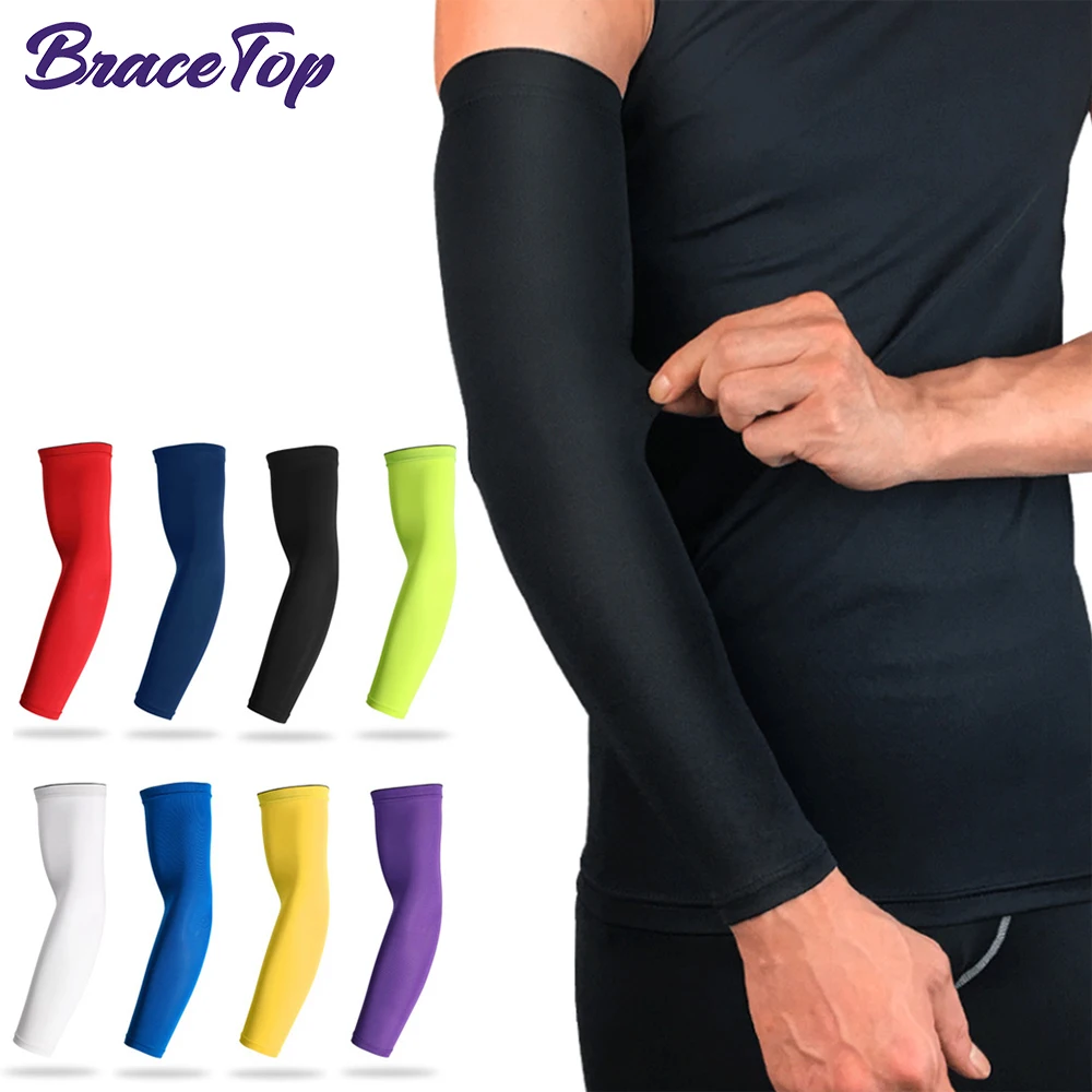 BraceTop 1 Thể Thao Làm Mát Cánh Tay Tay Dành Cho Nam Nữ, Ngoài Trời UV Bảo Vệ Tay Áo Bóng Rổ Bóng Đá Bóng Chuyền Đi Xe Đạp