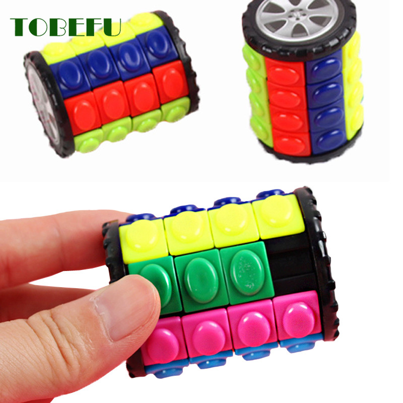 Tobeuf 3d cubo de milho mágico torre quebra-cabeça velocidade cubo roda rotativa jogo cubos brinquedos cilíndricos para crianças presentes educativos