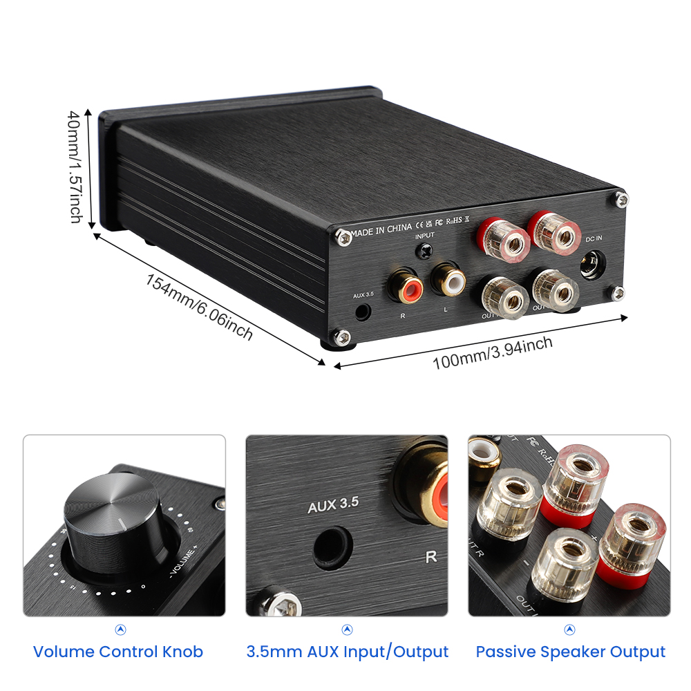 AIYIMA A07 TPA3255 Power Amplifier 300Wx2 Class D Stereo 2.0 Digital Audio Amp HiFi Sound Amplifiers Home Speaker Amplificador