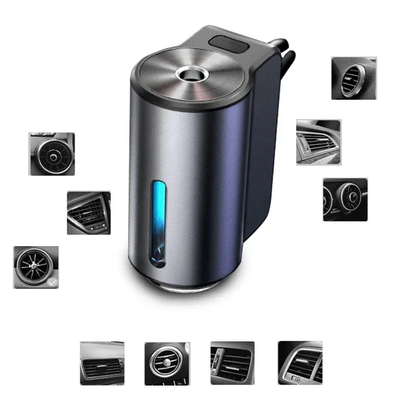 Car Air Freshener ไฟฟ้า Auto Aroma Diffuser รถ Air Vent น้ํามันหอมระเหย Mist Humidifier กลิ่นหอม Diffuser น้ํามันหอมระเหย