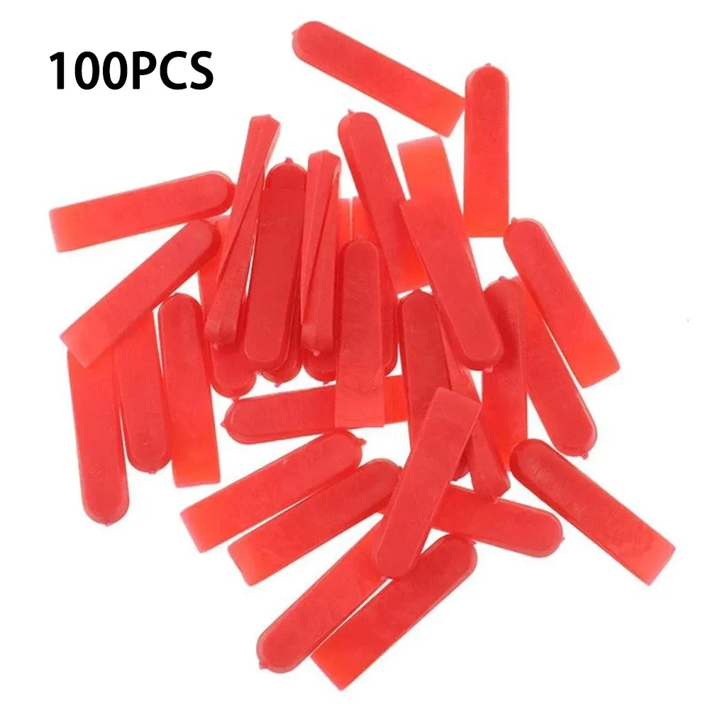 100pcs Tile Spacers Plastic Tile Leveling System Reusable Laying Level Wedges Red Leveler Wall Flooring Tiling Tools Replacement