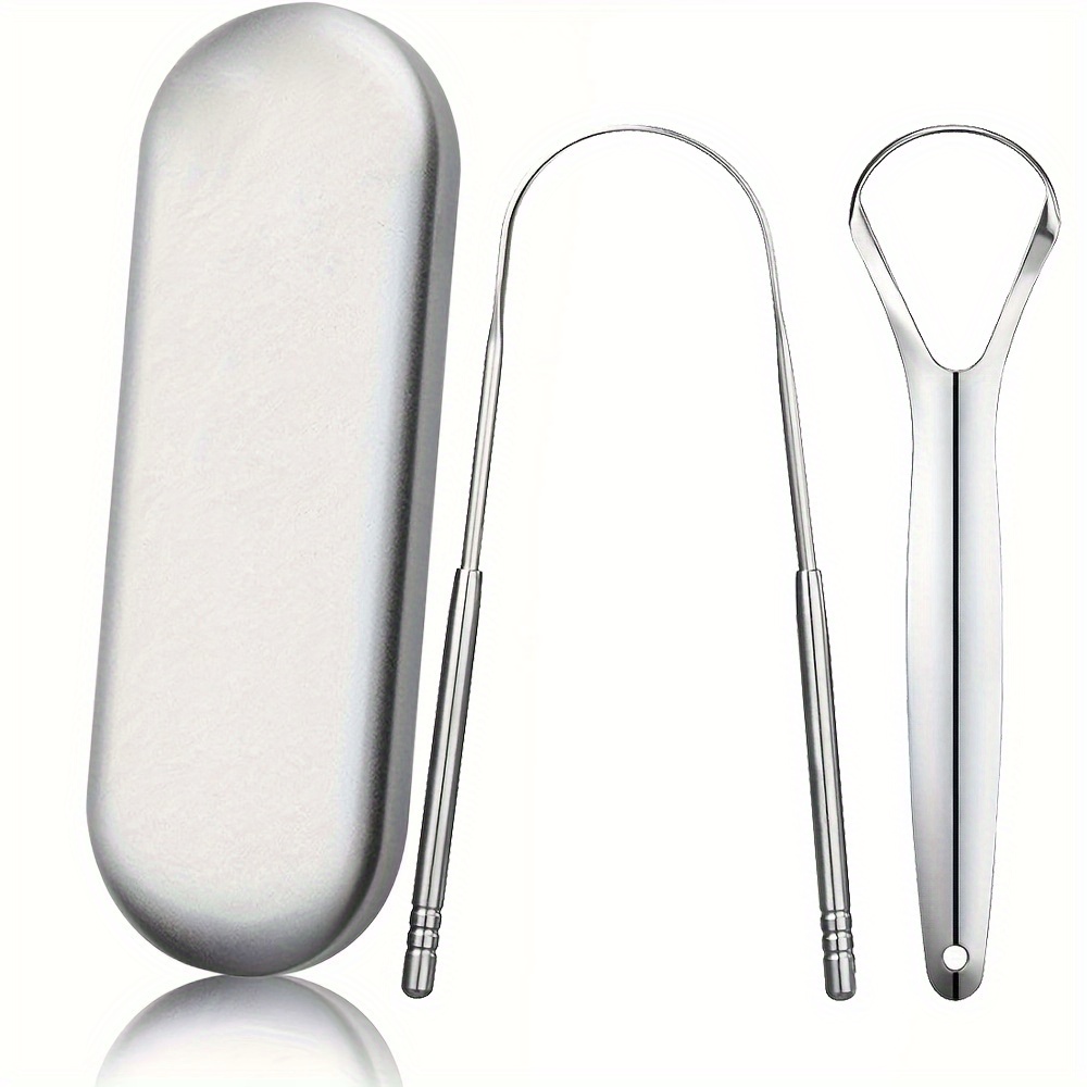Limpiador raspador de lengua de Metal Premium, 1 Uds./3 uds., para adultos y niños, raspadores de lengua portátiles de acero inoxidable, cepillos para quitar