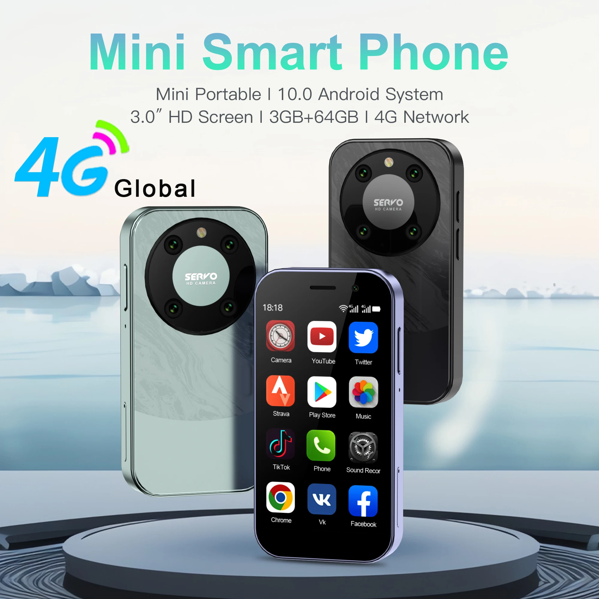 2025 New SERVO KING9000 4G LTE Cellular Mini Smartphone 16G/64G Android 10.0 2000mAh 3.0'' Display Small Mobile Phone Low Price