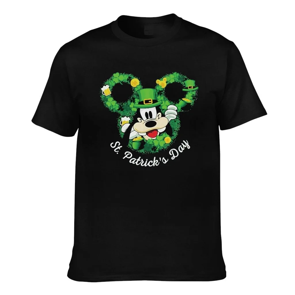 Kaus pria Disney Goofy Happy St. Patrick'S Day, atasan hadiah ulang tahun pria