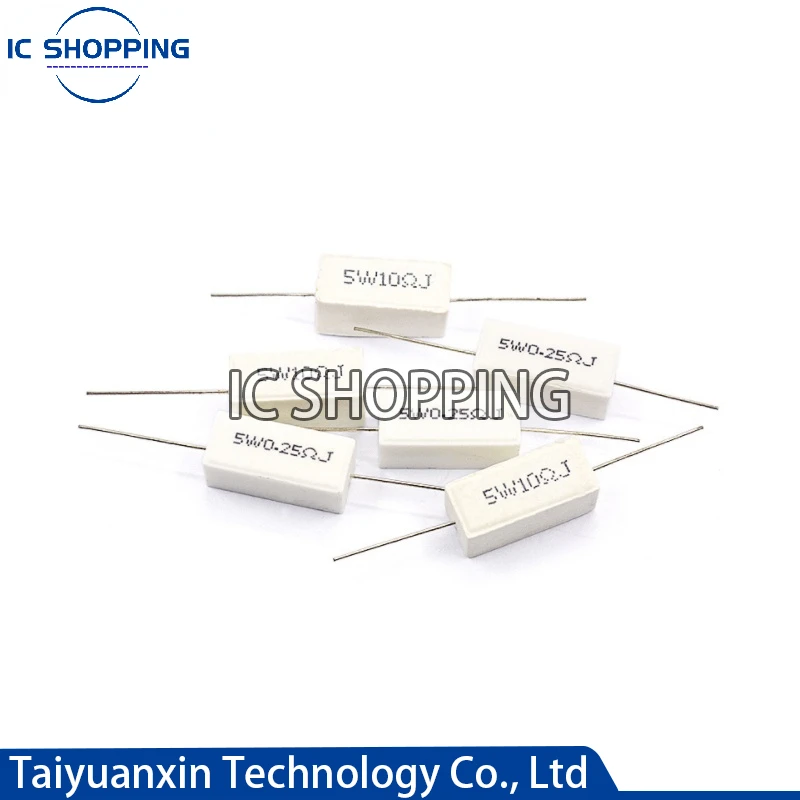 10 Cái 5W Xi Măng Gốm Chống Điện Kháng 0.1 ~ 100K 0.01 0.1 0.25 10 0.33 0.5 1 2 4.7 5 8 10 15 20 25 30 100R 1K 10Kohm