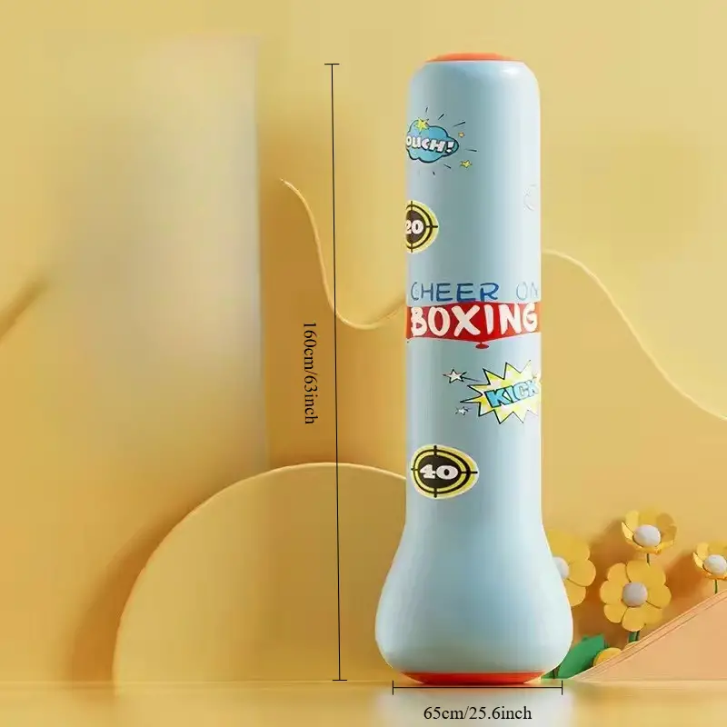 Coluna de boxe infantil espessada em PVC, inflável para adolescentes. Saco de boxe fitness que não caiu. Adicionar areia e água