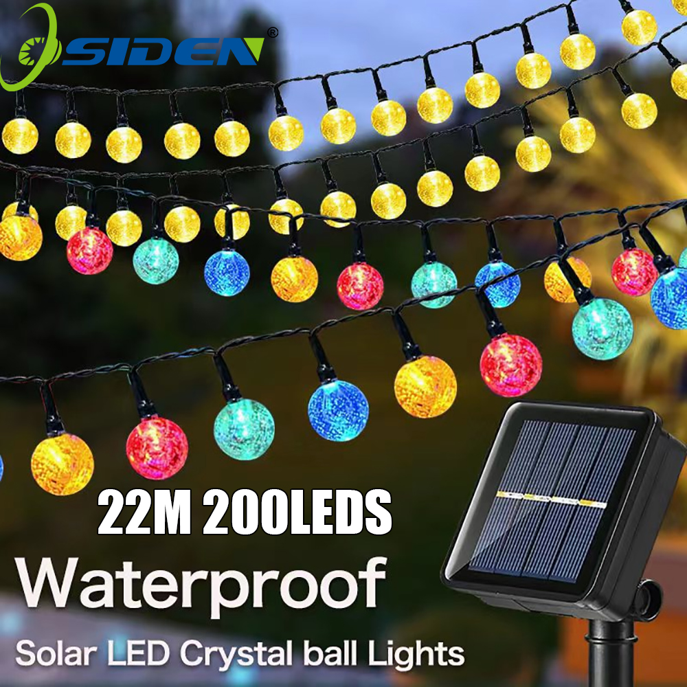 Solar Crystal Ball Colorful Decorative Outdoor Garden Garland Bubble Balls Light New Year Christmas Decor Fairy String Lights