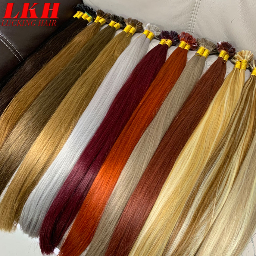 Extensiones de cabello de punta plana Ugeat, cabello humano Fushion Remy de 18-30 ", 50 hebras/paquete, extensiones de cabello de queratina recta Natural