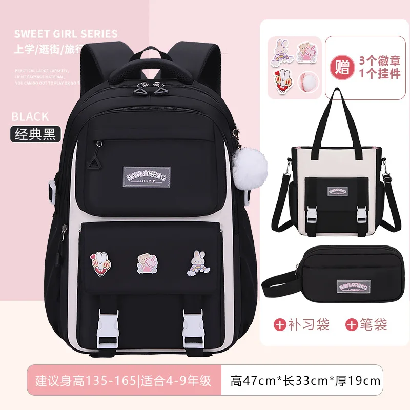 Nueva mochila escolar para estudiantes de secundaria y secundaria, mochila para niños con reducción de carga de gran capacidad