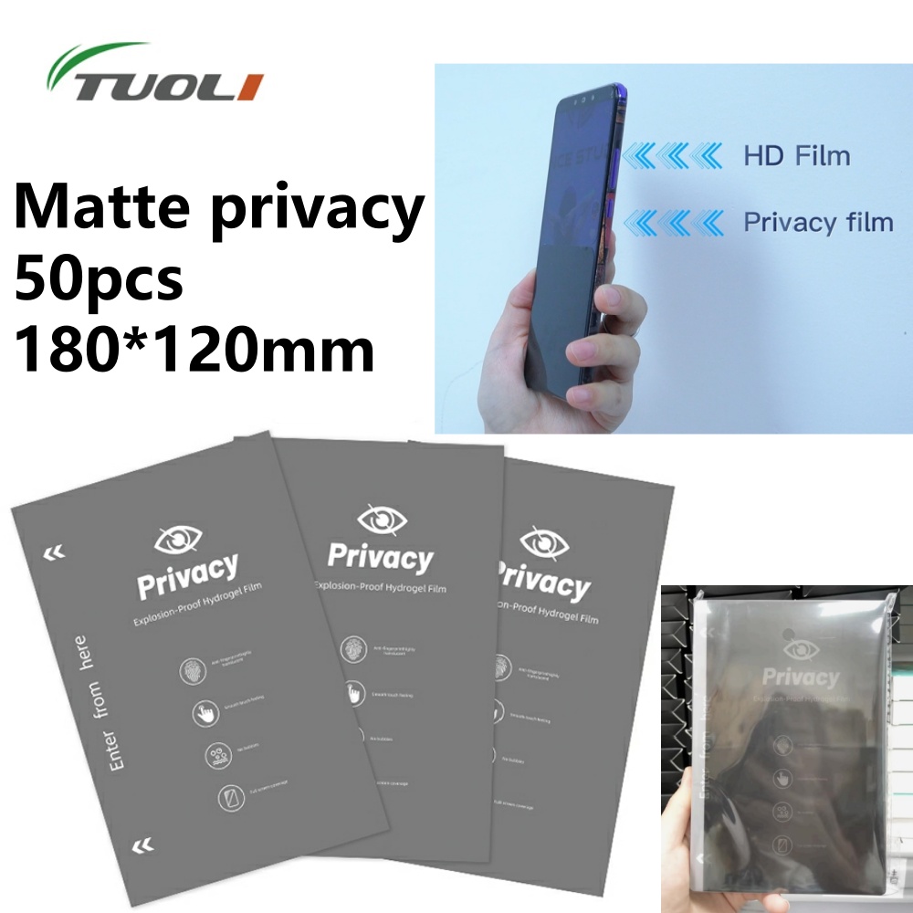 TUOLI 50 шт. гидрогелевая гибкая пленка из ТПУ с полным покрытием, матовая защитная пленка для экрана для iphone 17 16 15 14 13