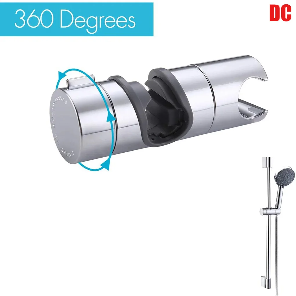 Soporte de cabezal de ducha ajustable, soporte Universal de 22mm- 25mm, abrazadera deslizante de riel de ducha de mano cromada ABS