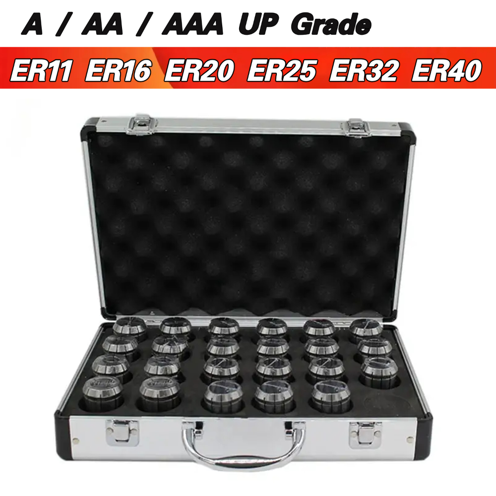 ER11 ER16 ER20 ER25 ER32 ER40 Set AA/UP ER Spring Collet Chuck 0.008mm 0.005mm for CNC Milling Tool Holder Engraving Machine