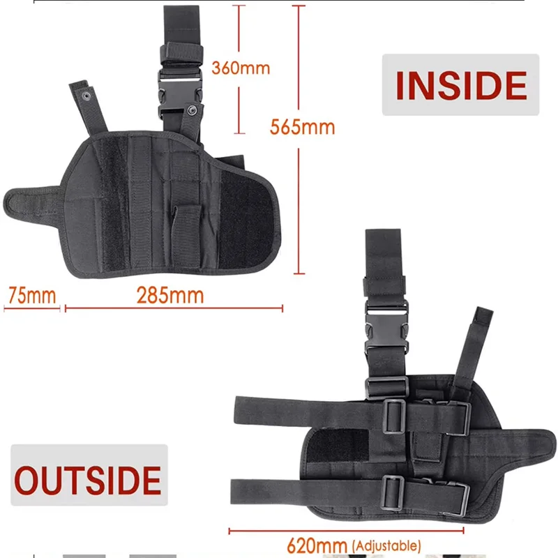 Funda para pistola de pierna izquierda/derecha, bolsa para pistola GLOCK 17/M9/P226/CZ 75, funda ajustable para pistola Airsoft para caza