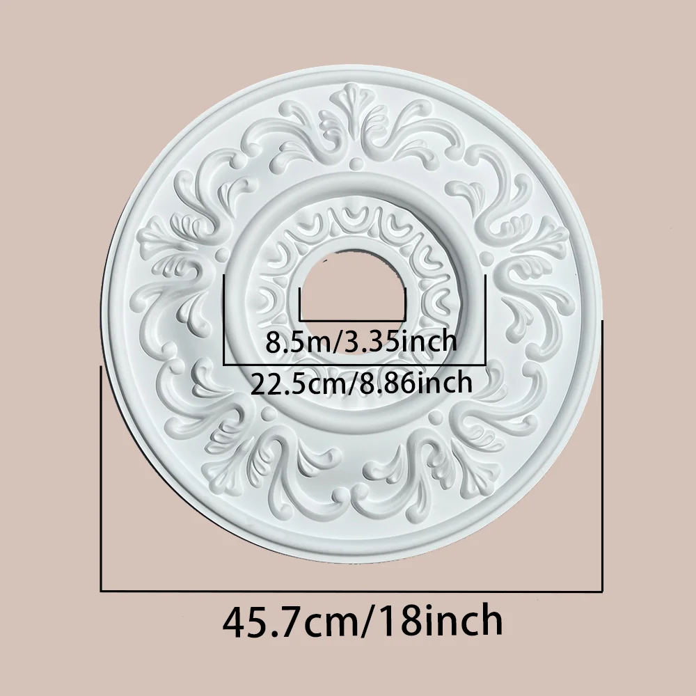 PU ceiling light base round model for decoration; round ceiling light base with a line of imitation gypsum;