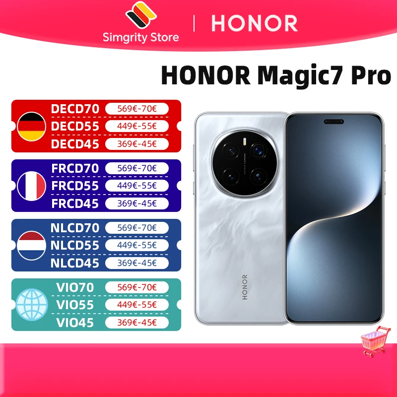 【Marke+】 Weltpremiere Globale Version HONOR Magic7 Pro 5G Smartphone Magic 7 Pro Snapdragon 8 Elite 120 Hz OLED-Bildschirm