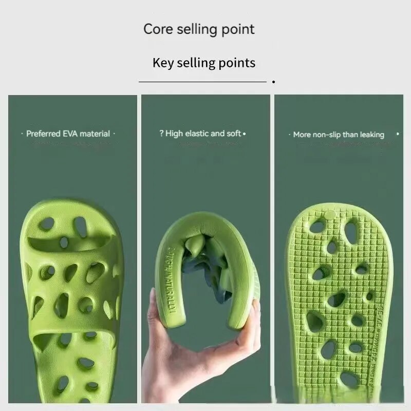 Frauen tragen Hausschuhe sind modische, lässige, rutschfeste und auslaufende Sandalen und Indoor-Sandalen im Sommer ausgehöhlt