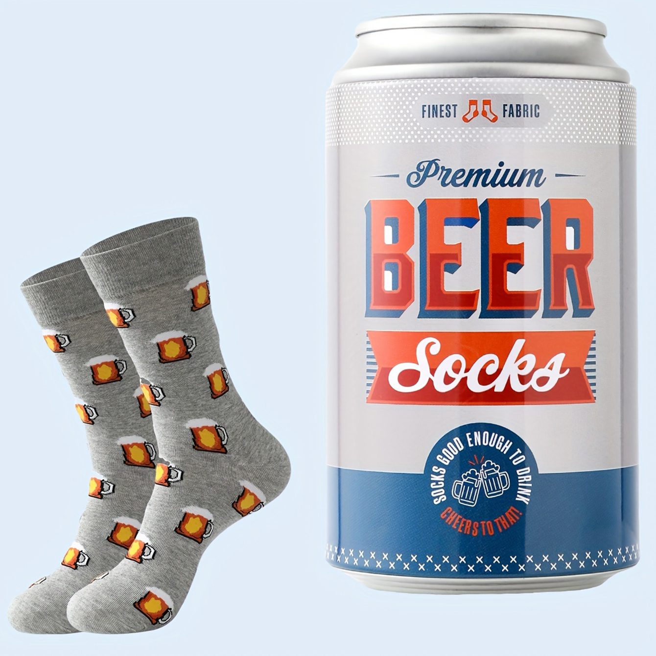 A pair of unique beer personalized patterns socks men and women on the eve of Halloween Give Friends Gift Socks Four Seasons