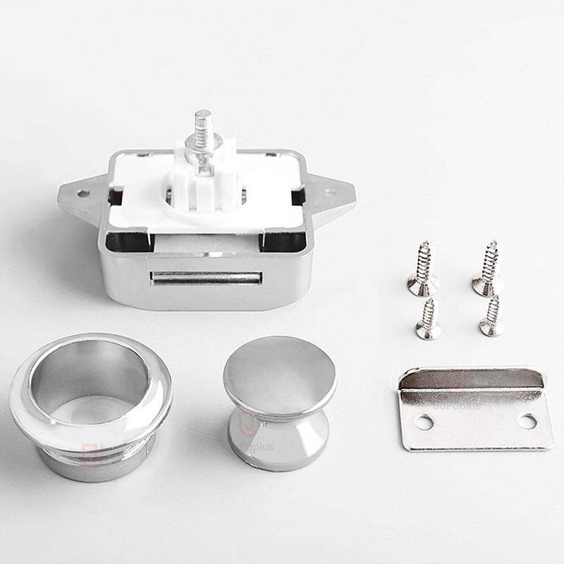 Keyless RV Push Cabinet Locks Cabinet Door Catches Locks Drawer Keyless Zinc Alloy Button For RVs Camper Van Caravan Motorhome