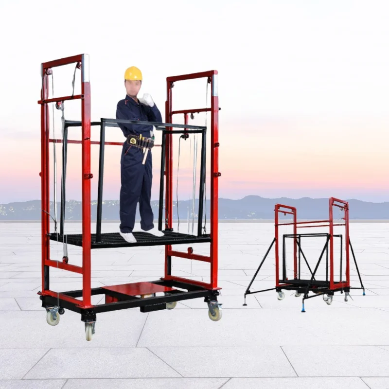 300 kg Neuer Typ Elektrischer Hebegerüst 2 m 4 m 6 m Teleskop Tragbare und bewegliche Dekoration Baustelle Indoor Outdoor