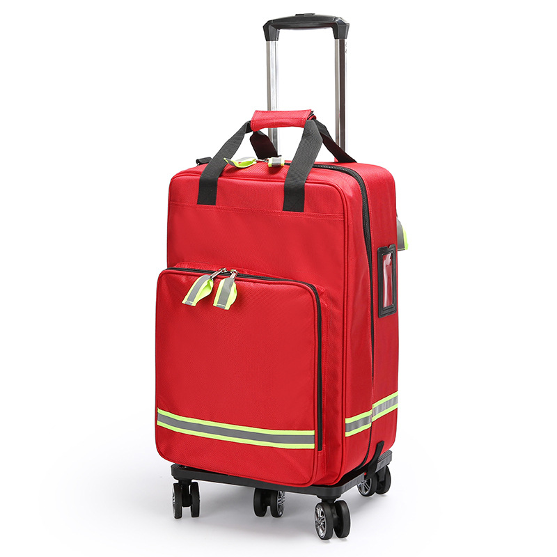 大容量の空の車輪付きの応急処置バッグ,医療,屋外,デイケアセンター,地震キット用の防水emsバックパック