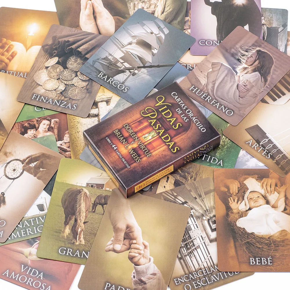 Past Life Oracle Cards A 44-Tarot-Spanische Version Divination Edition FortuneTelling Deck Board Playing Games 10,3 * 7,4 cm